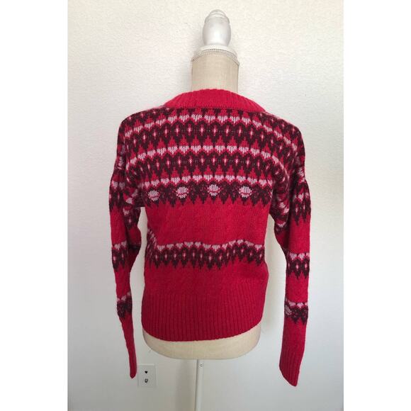 Scotch & Soda Cable Knit Fair Isle Sweater in Cosmic Pink - S - Picture 5 of 8
